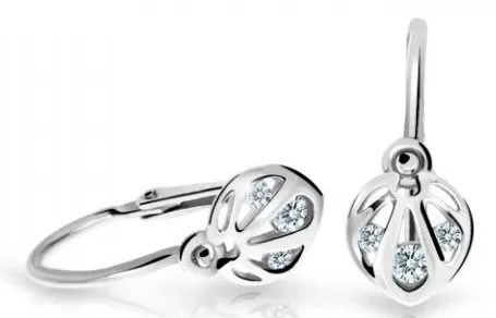 Cutie Jewellery Slušivé dětské náušnice z bílého zlata C2265-10-X-2 bílá