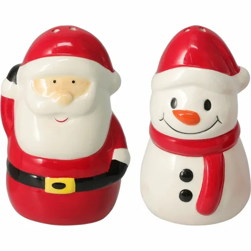 Vánoční keramická slánka a pepřenka Santa a Sněhulák