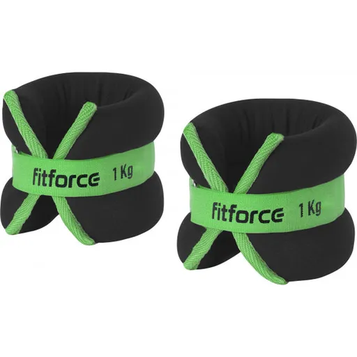 Fitforce ANKLE 2 x 1,0 KG Závaží na kotníky, černá, velikost 1 KG