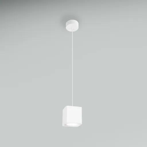 CENTURY Závěsné LED svítidlo QUBE BÍLÉ 90x90X90mm 5W 230V 3000K 45d IP20 závěs 150cm