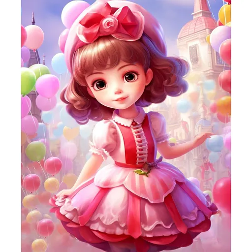 Diamantové malování - Narozeninová panenka 25 x 30 cm