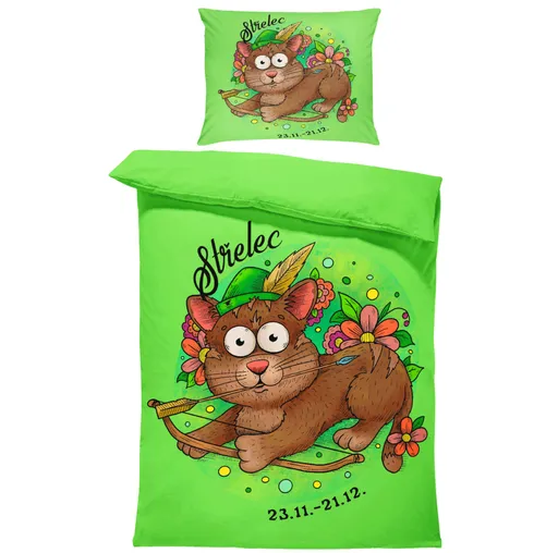 Povlečení Kočičí znamení – střelec (Rozměr : 1x140/220 + 1x90/70)