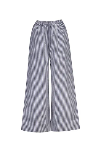 KALHOTY GANT STRIPE POPLIN PULL ON PANTS RICH NAVY