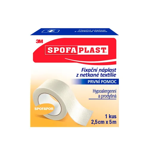 3M Spofaplast 732 Fixační náplast z netkané textilie 2,5 cm x 5 m 1 ks