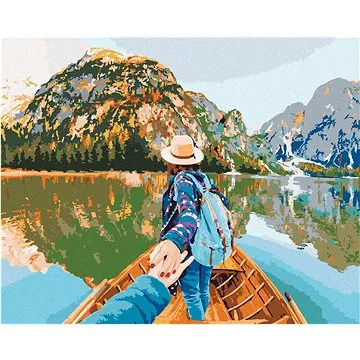 Diamondi - Diamantové malování - ŽENA NA LOĎCE, 40x50 cm, Vypnuté plátno na rám (605895B)