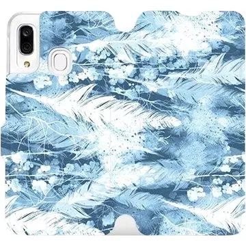 Flipové pouzdro na mobil Samsung Galaxy A40 - M058S Světle modrá horizontální pírka (5903226863341)