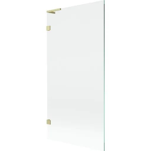 MEXEN/S Lunar L vanová zástěna FIX 90 x 150, transparent, zlatá kartáčovaná 897L-090-000-55-00