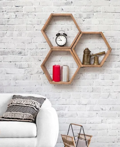 Nástěnná police Elfo - Walnut