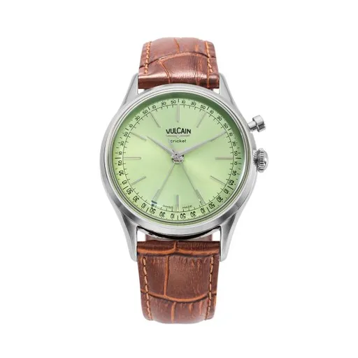 Vulcain Cricket President 39 mm - Pistachio Green - Brown Alligator