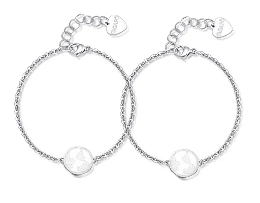 S'Agapõ Set ocelových náramků pro ženy Globus Me + You SEY12