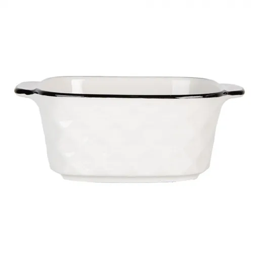 Keramická hranatá miska s oušky Mibbo - 15*12*5 cm/ 275ml Clayre & Eef