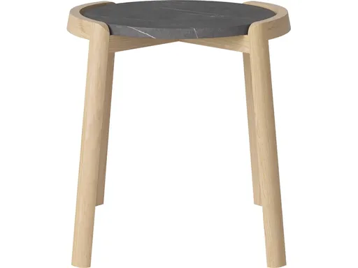 Konferenční stolek Mix Ø46 cm, více variant - Bolia Varianta: Pietra Grey marble | White pigmented oiled oak, Solid | v. 48 cm