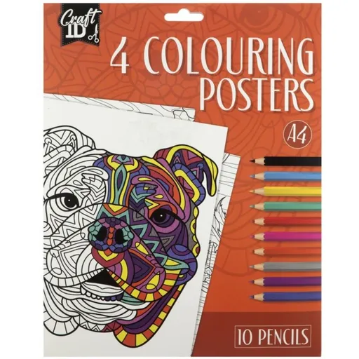 Craft Creative Vymalovánky 4 obrázky + 10 pastelek A4 oranžové balení