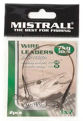 Mistrall ocelové lanko wire leaders 30 cm-7 kg