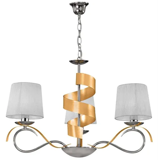 Závěsná lampa chrom/zlatý lustr 3x40W E14 Denis