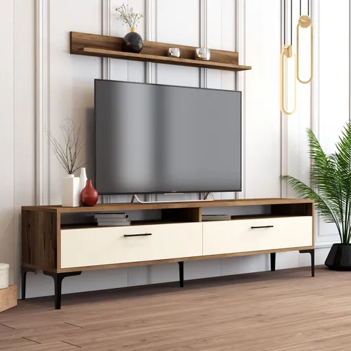 TV stěna / Sestava pod TV Istanbul - Walnut, Cream