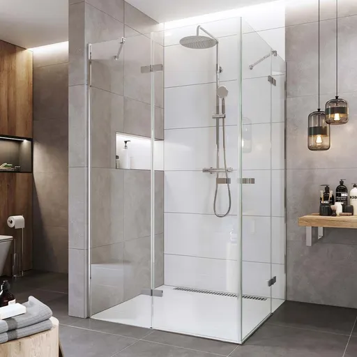 Mereo Sprchový kout, Novea, obdélník, pantový, 100x80 cm, chrom ALU, sklo Čiré CK10314ZVR