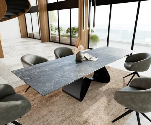 Jídelní stůl Edge 200-300x100 keramika Laminam®Nero Greco