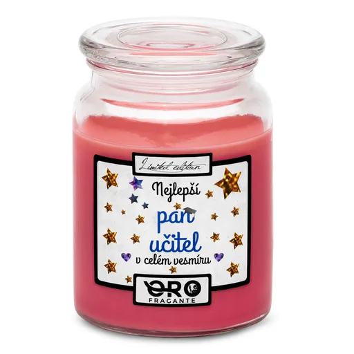 Svíčka Nejlepší pan učitel ve vesmíru (Vůně svíčky: Višně v čokoládě)