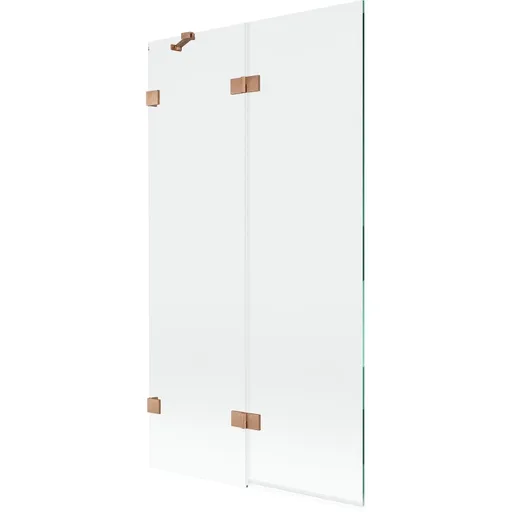 MEXEN/S Lunar vanová zástěna 2-křídlová levá 100 x 150, transparent, měď kartáčovaná 897-100-100-65-00-L