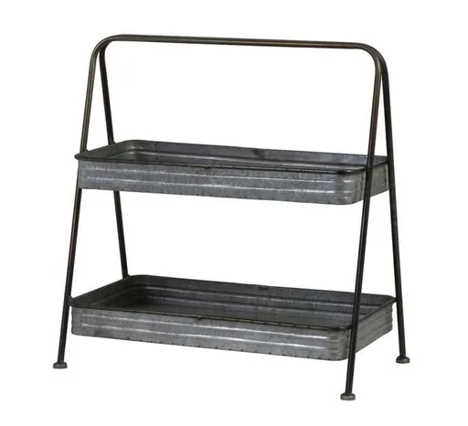 Zinkový antik kovový 2-patrový etažér Luisé - 49*26*50 cm Light & Living