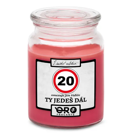 Svíčka Ty jedeš dál – výběr věku (věk: 20, Vůně svíčky: Višně v čokoládě)