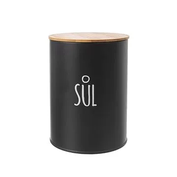 ORION Dóza plech/bambus pr. 11 cm Sůl BLACK (153679)