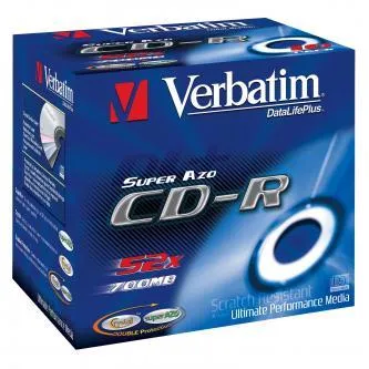 Verbatim CD-R, 43326, DataLife PLUS, 1-pack, 700MB, 52x, 80min., Crystal, jewel box, CENA ZA KUS