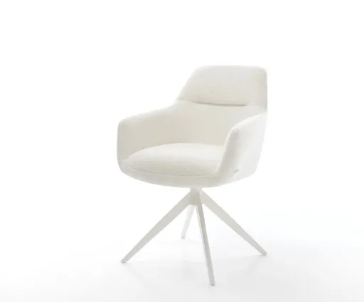 Jídelní židle Pejo-Flex bouclé měkký béžová křížová podnož