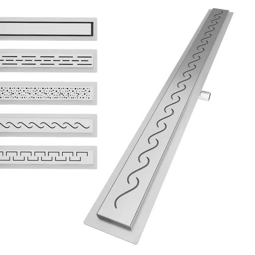 Aquamarin Sprchový podlahový žlab vlnitý, 100 cm