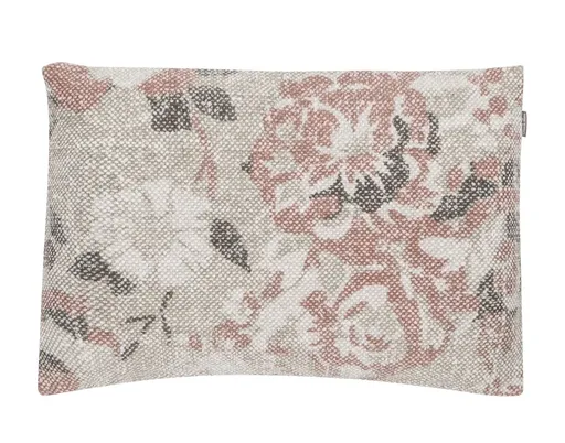 Šedo-červený polštář s květy Vintage - 35*50 cm Mars & More