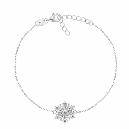 Brilio Silver Okouzlující stříbrný náramek se zirkony Vločka BRC254W