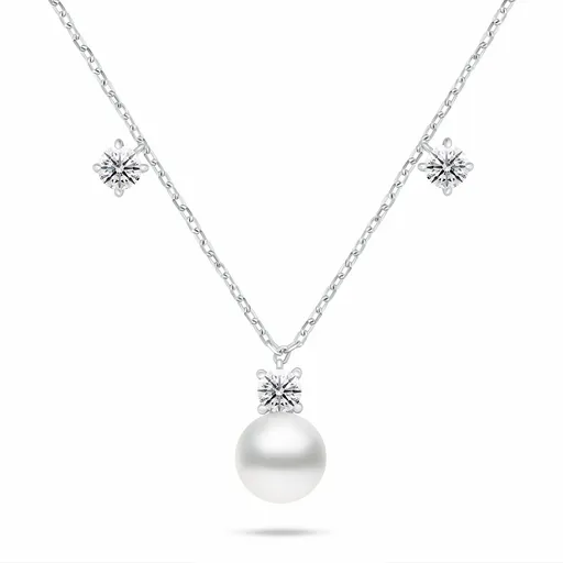 Brilio Silver Exkluzivní stříbrný náhrdelník s perlou a zirkony NCL213W