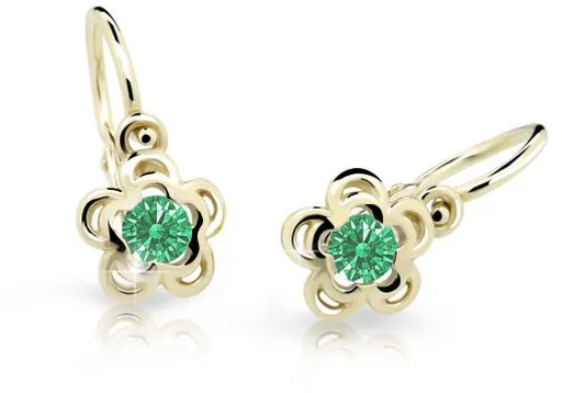 Cutie Jewellery Zlaté dětské náušnice C2204-10-X-1 zelená