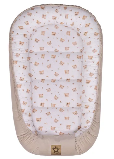 Baby Nellys Hnízdečko pro miminko Premium Baby Teddy, oboustranné - béžové