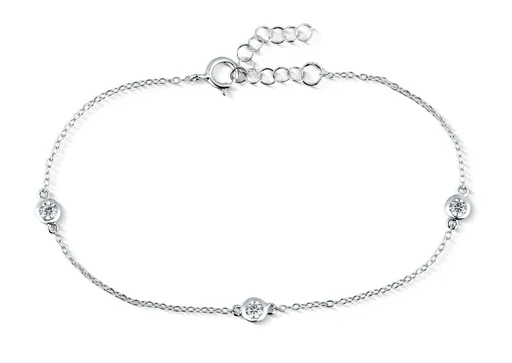 JVD Jemný stříbrný náramek se zirkony SVLB0334XK4BI18
