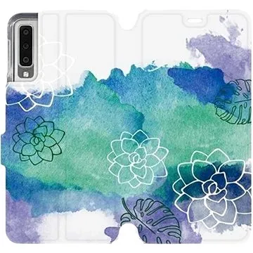 Flipové pouzdro na mobil Samsung Galaxy A7 2018 - MG11S Vodovkové květy (5903226492725)
