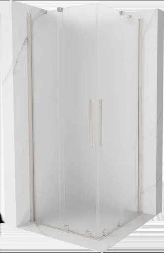 MEXEN/S Velar Duo sprchový kout, posuvné dveře 100 x 100, dekor, nikl kartáčovaný 871-100-100-32-97