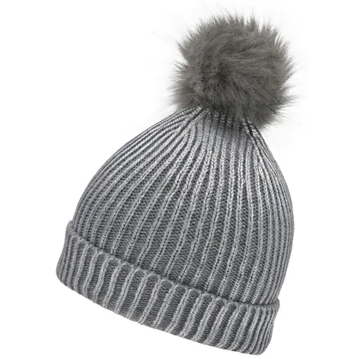 Myrtle Beach (Daiber) Dámská pletená metalická čepice MB7143 - Stříbrná / světle šedá