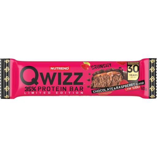 Nutrend QWIZZ PROTEIN BAR 60 G ČOKOLÁDA + MALINA Proteinová tyčinka, , velikost 60 G