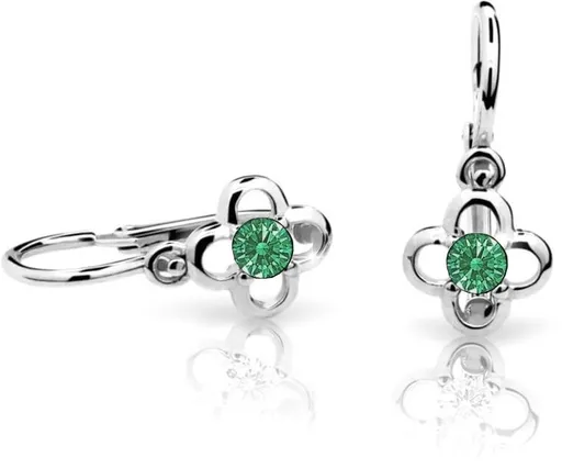 Cutie Jewellery Dětské náušnice z bílého zlata C1944-10-X-2 zelená