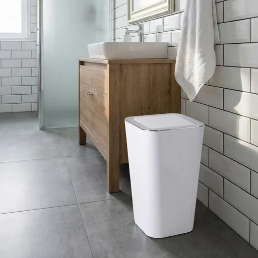 WENKO Odpadkový koš s výklopným víkem Candy 6 l, bilý