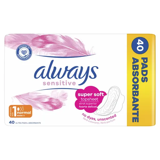 Always Hygienické vložky Ultra Sensitive Normal Quatro 40 ks