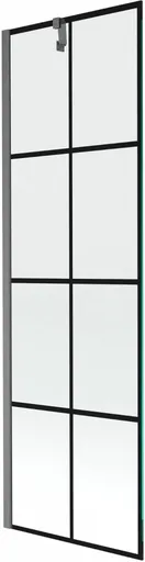 MEXEN/S Next vanová zástěna FIX 60 x 150, černá vzor, grafit kartáčovaná 895-060-000-00-77-66