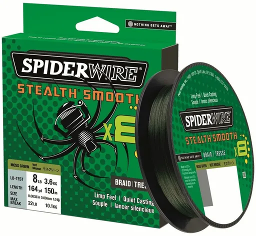 Spiderwire splétaná šňůra stealth smooth 8 zelená 150 m - 0,23 mm 23,6 kg