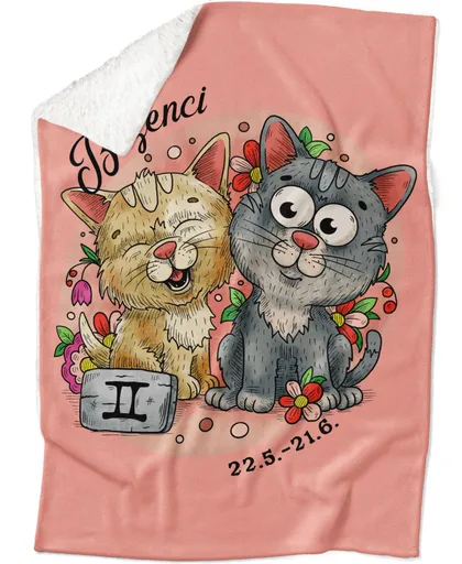 Deka Kočičí znamení – blíženci (Podšití beránkem: ANO)