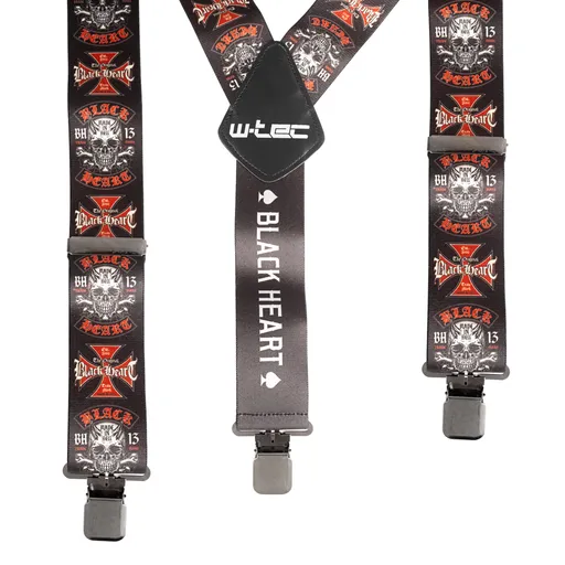 Kšandy W-TEC Black Heart Suspenders Cross Skull