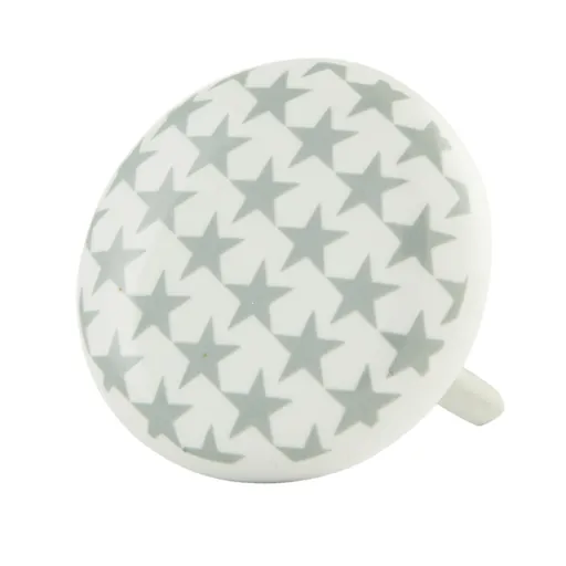 Kulatá keramická úchytka s hvězdičkami - Ø 4 cm Clayre & Eef