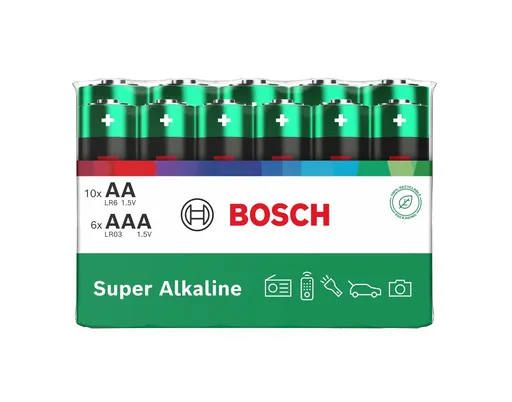 Bosch Super Alkaline AA LR6 + AAA LR03 baterie 10+6 ks
