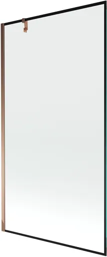 MEXEN/S Next vanová zástěna FIX 100 x 150, černá dekor, růžové zlato 895-100-000-00-70-60